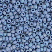 Miyuki rocailles Perlen 11/0 - Opaque glazed frosted rainbow soft blue 11-4704